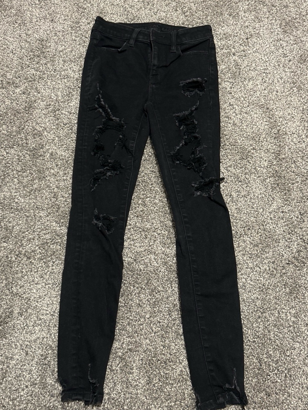 American Eagle Outfitters Black Ripped Skinny Jeans